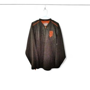 Vintage Majestic Black and Orange Windbreaker